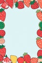 strawberries lemons oranges and other fruits are arranged in a square frame