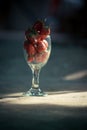 Strawberries in a long stemmed glass