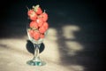 Strawberries in a long stemmed glass