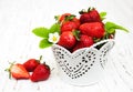 Strawberries in a metal pot Royalty Free Stock Photo