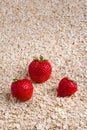 Strawberries on oatmeal texture