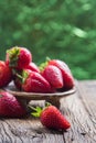 Strawberries on old wooden