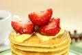 Strawberries On Pancakes Royalty Free Stock Photo