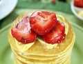 Strawberries On Pancakes Royalty Free Stock Photo