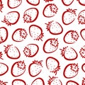 Strawberries pattern background set. Collection icon strawberries. Vector Royalty Free Stock Photo