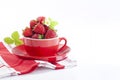 Strawberries in red cup