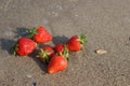 Strawberries in the sand, beach, sea, summer