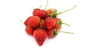 Strawberries ,small strawberry with strawberry leaf on white background