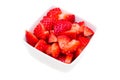 Strawberries on square bowl Royalty Free Stock Photo