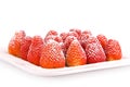 Strawberries with sugar powder