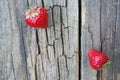Strawberries on the surface old wooden table Royalty Free Stock Photo