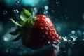 Strawberries water floating fresh. Generate AI