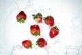 Strawberries Water Splash Royalty Free Stock Photo