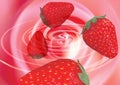 Strawberries in a whirlpool Royalty Free Stock Photo