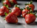 Strawberries on white background. Close up shot. Fruits and summer berries illustration