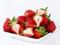 Strawberries on a white plate