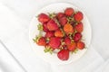 Strawberries on a white plate Royalty Free Stock Photo