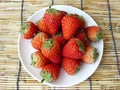 strawberries on white plate