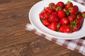 Strawberries on the white plate