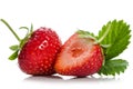 Strawberries, whole one another half Royalty Free Stock Photo