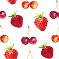 Strawberries, wild strawberries, cherries and sweet cherries variety