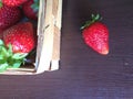 Strawberries in a wood box