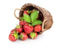 Strawberries in a wooden basket