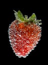 Strawberry with air bubbles