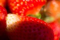 Strawberry background. Fresh red strawberry. Fruit background from freshly harvested strawberries. Fresh ripe perfect