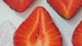 Strawberry background motion design video. wiggle color texture close up