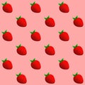 Strawberry Background. Seamless Pattern of Strawberries. Royalty Free Stock Photo