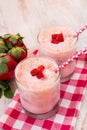 Strawberry Banana Breakfast Smoothies WithFresh Fruit