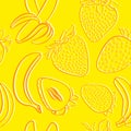 Strawberry and banana seamless pattern