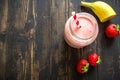 Strawberry and banana smoothie Royalty Free Stock Photo