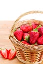 Strawberry in basket close up Royalty Free Stock Photo