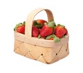 Strawberry Basket isolated on white Royalty Free Stock Photo