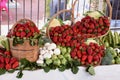 Strawberry baskets on display