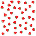 Strawberry berries on a white seamless pattern background