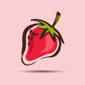 Strawberry berry fruit food vector organic fresh illustration natural Royalty Free Stock Photo
