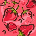 Strawberry berry fruit food vector organic fresh illustration natural Royalty Free Stock Photo