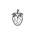 Strawberry berry line icon