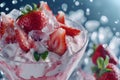 strawberry bingsu icream clean light bright lighting by Generative AI Royalty Free Stock Photo