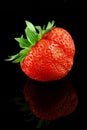 Strawberry on black Royalty Free Stock Photo