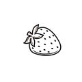 Strawberry black outline vector illustration Royalty Free Stock Photo