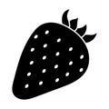 Strawberry black silhouette isolated on white background. Minimal flat design vector illustration Royalty Free Stock Photo