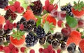 Strawberry and blackberry background banner fruits and berry vitamines healhy food vegan banner