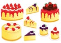 Strawberry and Blueberry Cheese Cake Vector Illustration Royalty Free Stock Photo