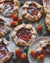 Strawberry and blueberry galette sweet dessert food photography