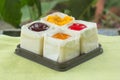 Strawberry, Blueberry, Orange and slice sweet egg mini cake Royalty Free Stock Photo