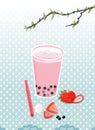 The Strawberry Boba Tea or Bubble Tea